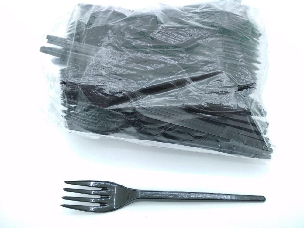 Вилки пластикові 100 шт Чорні Юніта Харків - фото 3