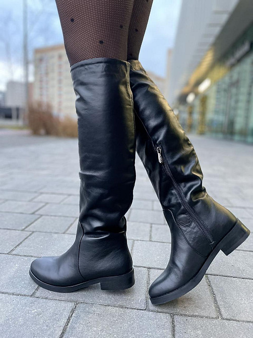 Nivelle Жіночі зимові чоботи шкіряні на низькому ходу чорного кольору 5382/2510 на хутрі р. 38- Коломыя - изображение 5
