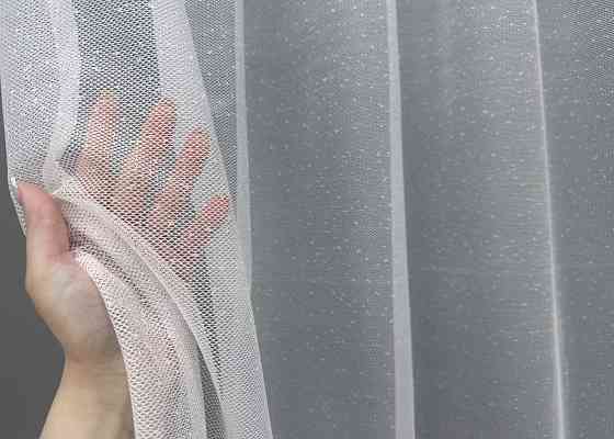 Тюль жаккард цвет белый с серым 1672т Киев