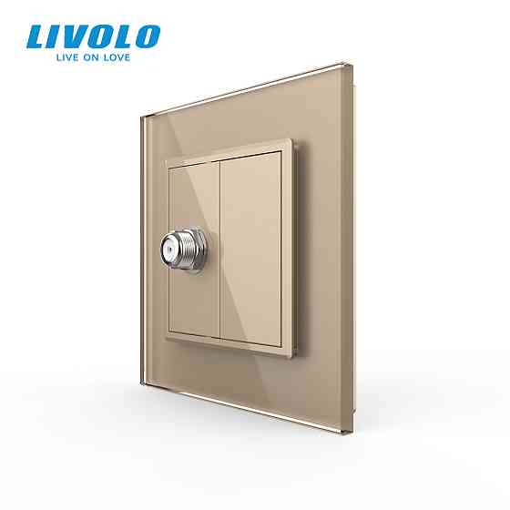LIVOLO Розетка супутникова SAT Livolo золото скло (VL-C7FCSL-1AP) Коломия
