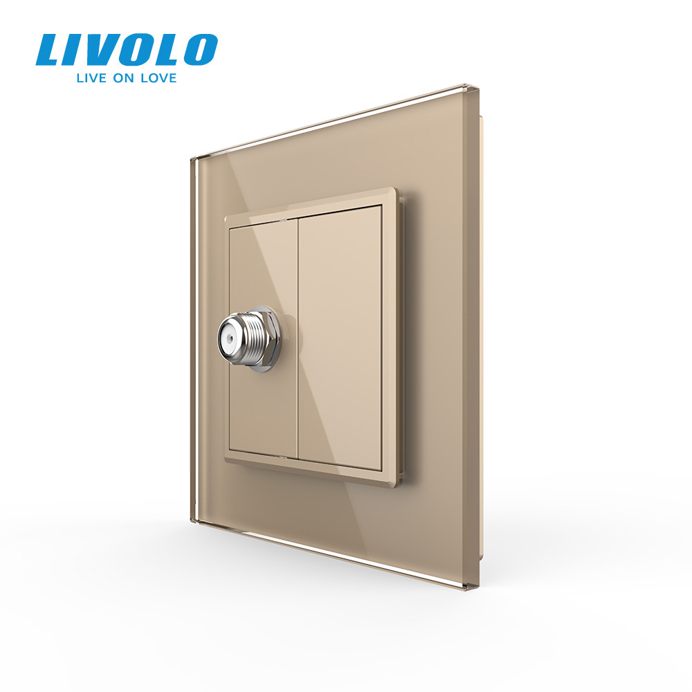 LIVOLO Розетка супутникова SAT Livolo золото скло (VL-C7FCSL-1AP) Коломия - фото 1
