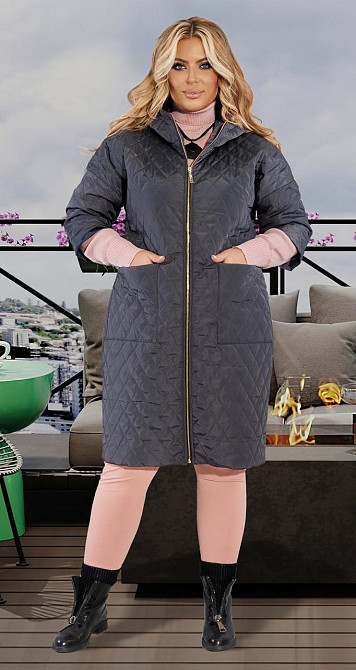 Пальто з плащової тканини на змійці (50) Київ - фото 1