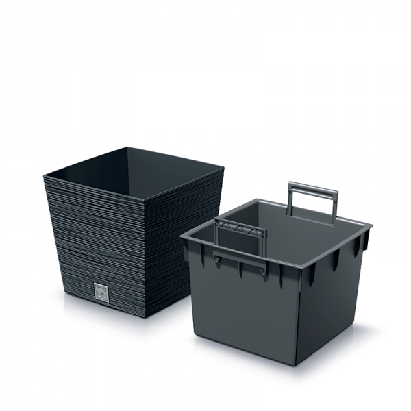 Горшок для растений Prosperplast Furu Square Low - синий, 7,5/10 л Киев - изображение 2