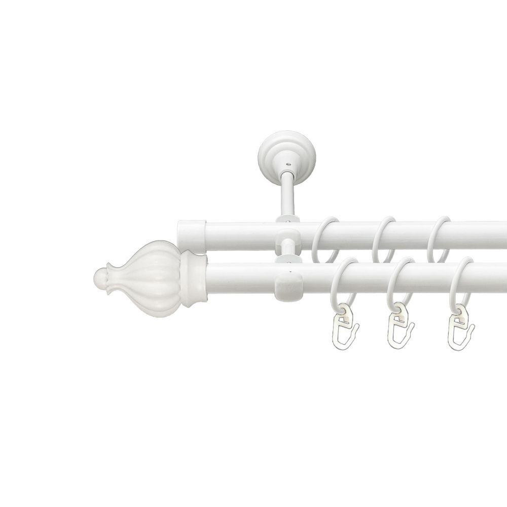 Карниз Orvit Таджа металевий дворядний відкритий гладка труба кільце металеве Арктіс 19\19 мм 200 см (00-00021278) Львів - фото 1