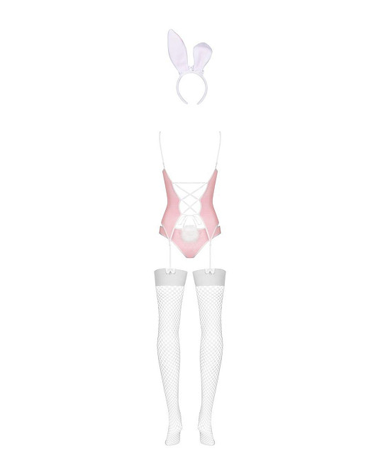 Эротический костюм зайки Obsessive Bunny suit 4 pcs costume pink L/XL, розовый, топ с подвязками, тр Sex Aura Киев - изображение 6