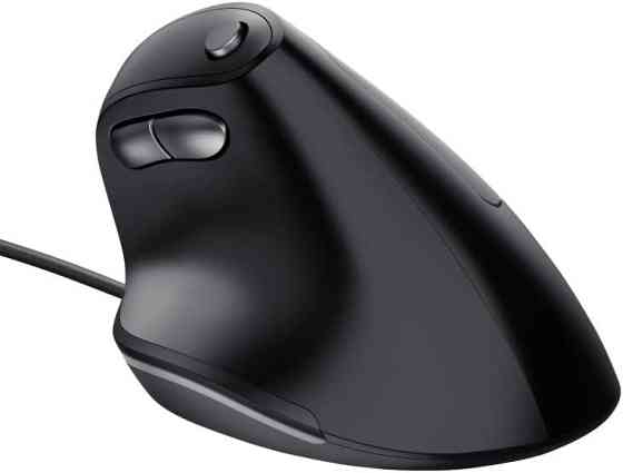 Вертикальная мышь Trust Bayo эргономичная проводная 6 кнопок, 800–4200 DPI, USB 1,5 м, для ноутбука ПК черная Киев