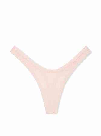 Трусики стрінги мереживні Victoria's Secret Wink Micro Thong Panty XL Рожевий (11259354) Київ