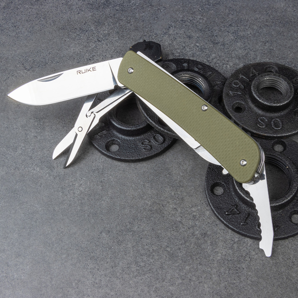Багатофункціональний ніж Ruike Criterion L51, (8.5 см) 12C27 / G10 зелений, 23 інстр. Київ - фото 5