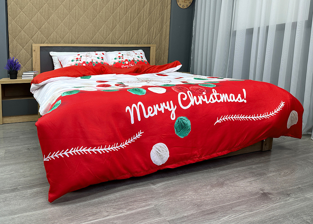 Комплект постільної білизни Фланель, Epico Євро 200х220 з Різдвяним принтом (88-197) Київ - фото 4