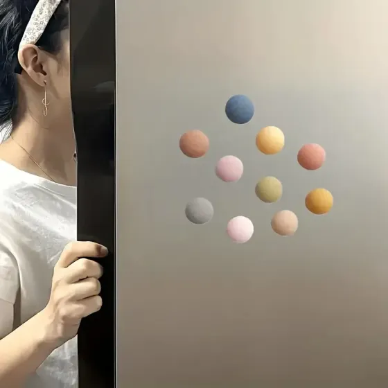 Набір кольорових магнітів на холодильник – круглі 1.8 см, ABS пластик, 10 шт Київ