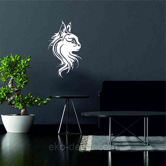 Декоративное настенное Панно «Кот» Декор на стену 70*42 см, Белый Киев