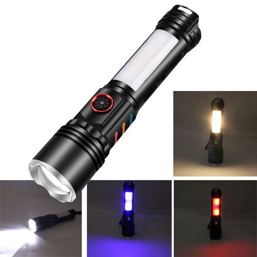 Портативный LED фонарь на батарее, Яркий светодиодный мощный фонарь, Тактические фонари с зумом VC-42 Львов - изображение 10
