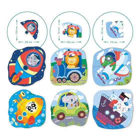 Дитячий пазл Транспорт DoDo 300154, 2-3-4 елемента Вінниця