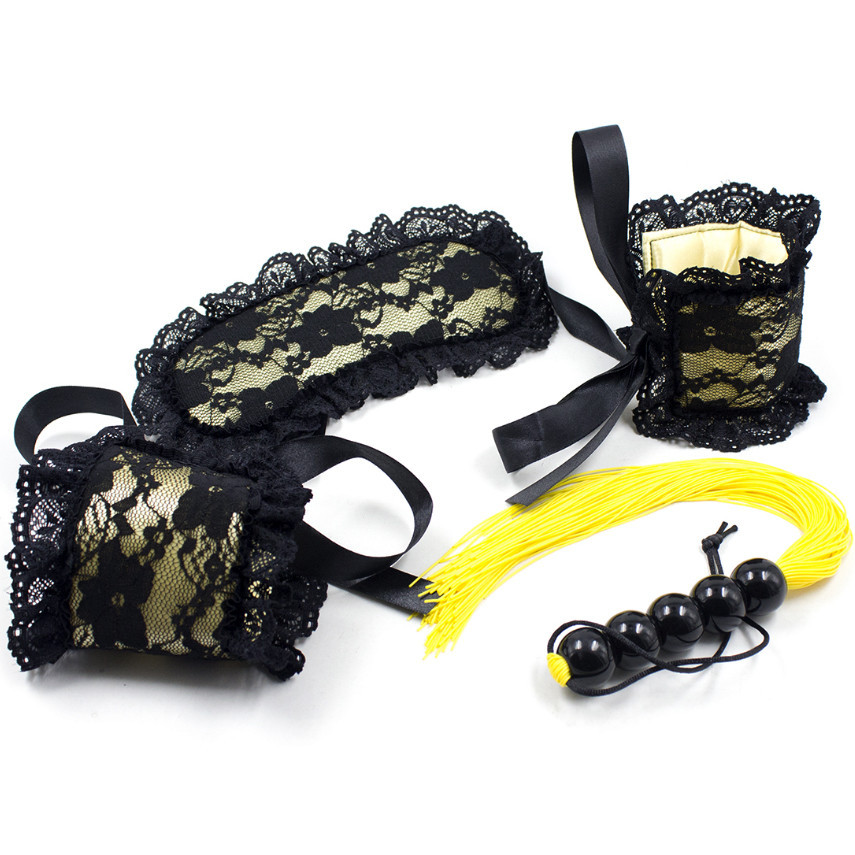 Мереживний БДСМ-набір - Lace Power, колір: чорно-жовтий Sex Aura Київ - фото 1