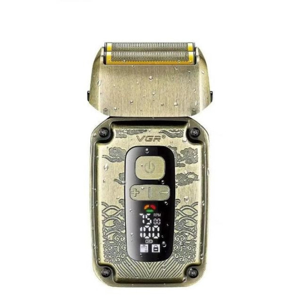 Электробритва шейвер VGR V-337 IPX6 двойное лезвие LED дисплей (2 насадки) Бронзовый Киев - изображение 2