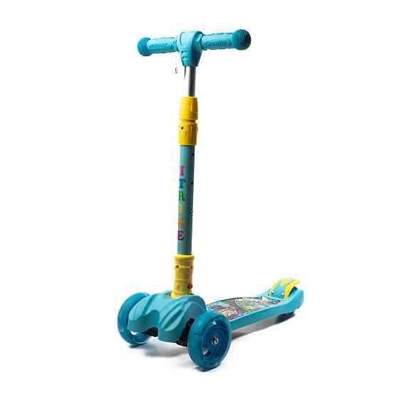 Самокат детский трехколесный складной iTrike Maxi JR 3-060-11-BL с подсветкой колес Розовый Каменец-Подольский