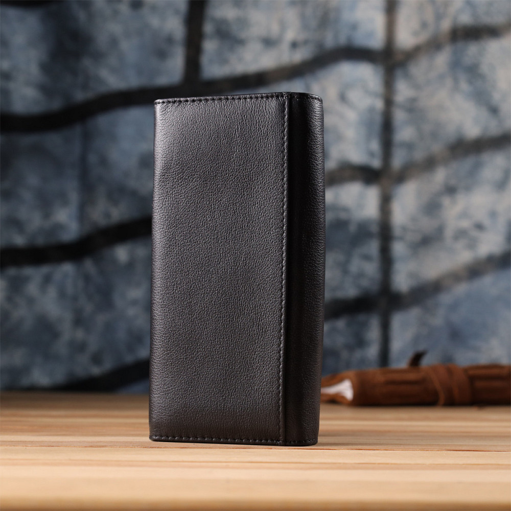 Солидный женский кошелек из натуральной кожи ST Leather 23088 Черный Киев - изображение 2