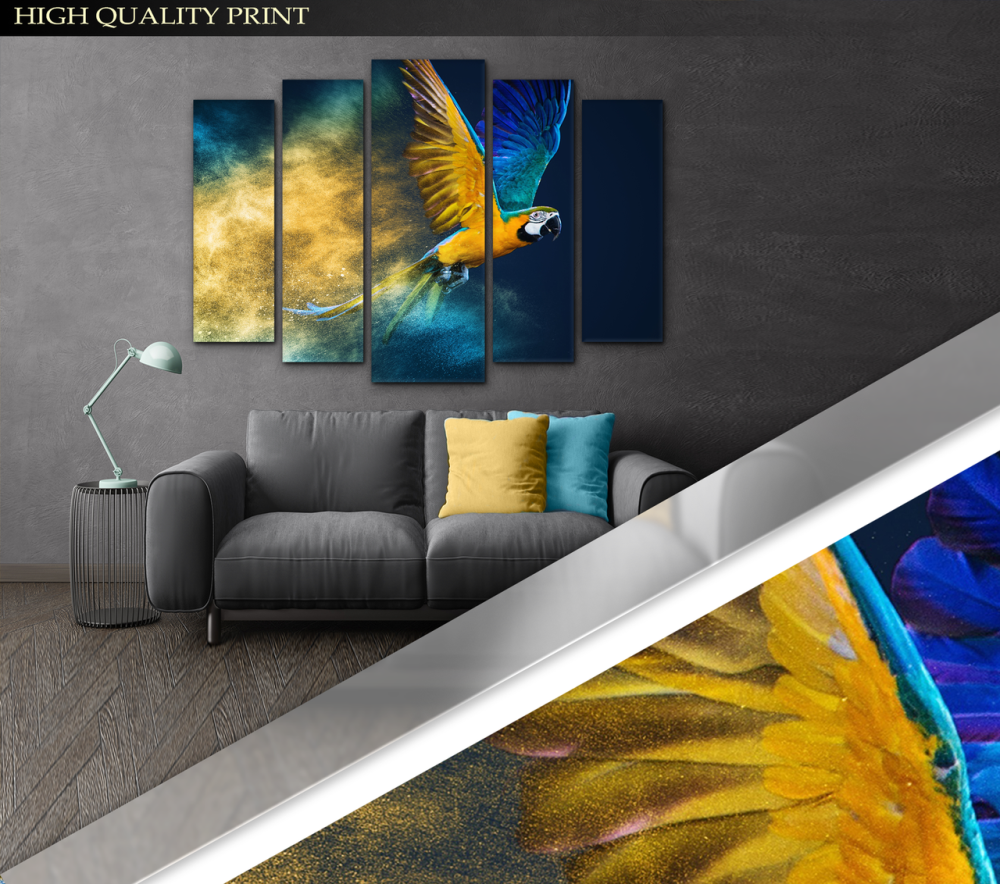 Модульна картина у вітальню / спальню Барвистий папуга Art-299_5 ( 80х118см ) Київ - фото 2