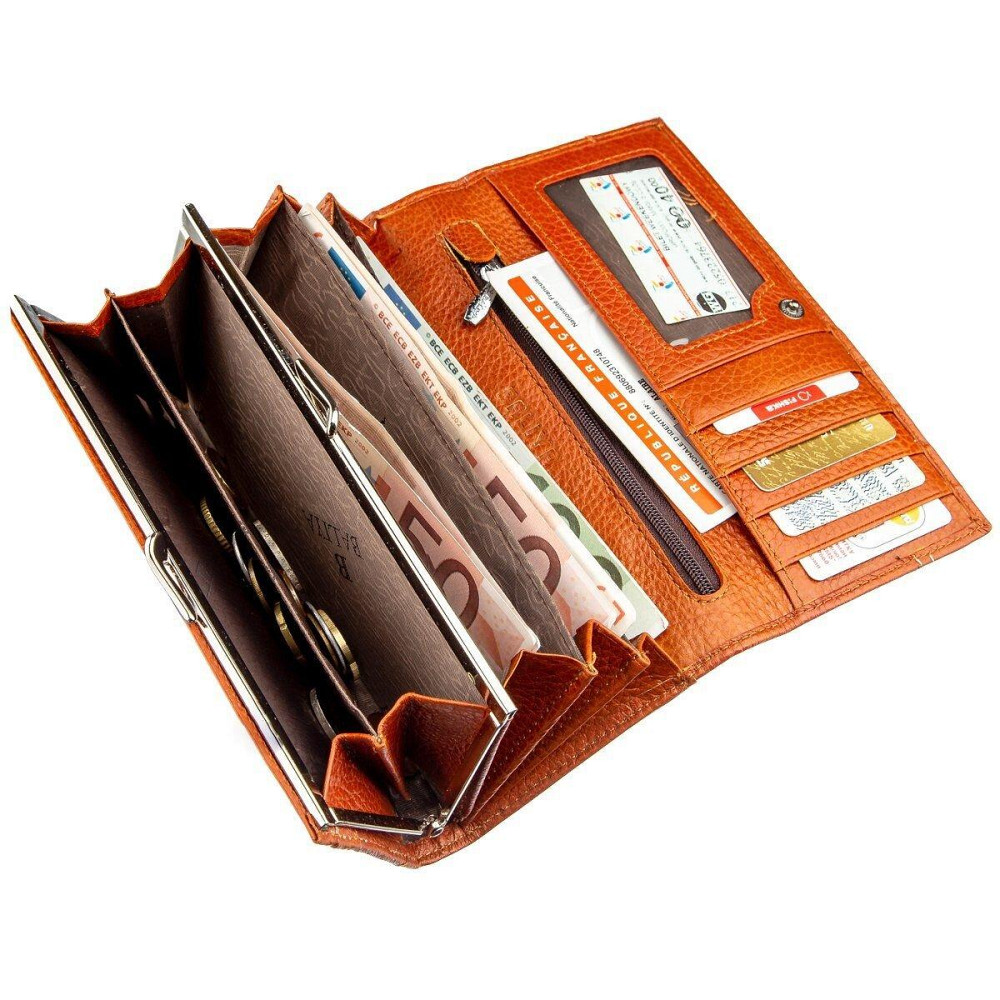 Гаманець горизонтальний жіночий шкіряний BALIYA 18980 Помаранчевий Київ - фото 3