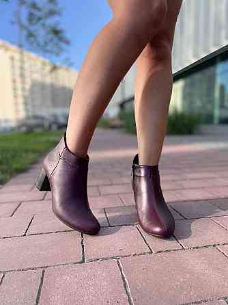 Жіночі черевики ARLETT бордові натуральна шкіра висота каблука 6см висота черевика 11см (1200) Коломия