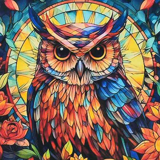 Алмазна мозаїка "Вітражна мудрість" DEEX16281 не повна викладка 30х30 см Вінниця