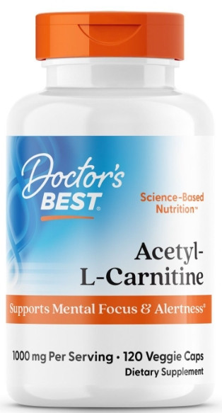 Ацетил карнітин Doctor's Best Acetyl-L-Carnitin 1000 мг 120 капс (500 мг в 1 капсулі) Київ - фото 1