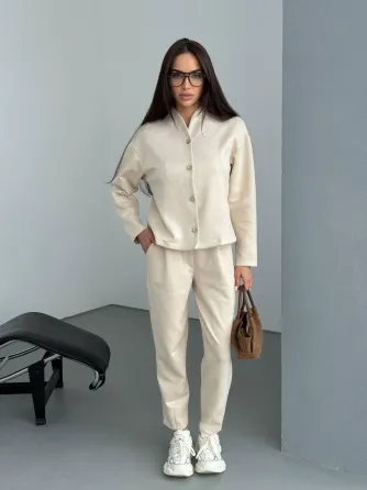 Женский замшевый водолазный костюм чёрного и светло-бежевого Одесса