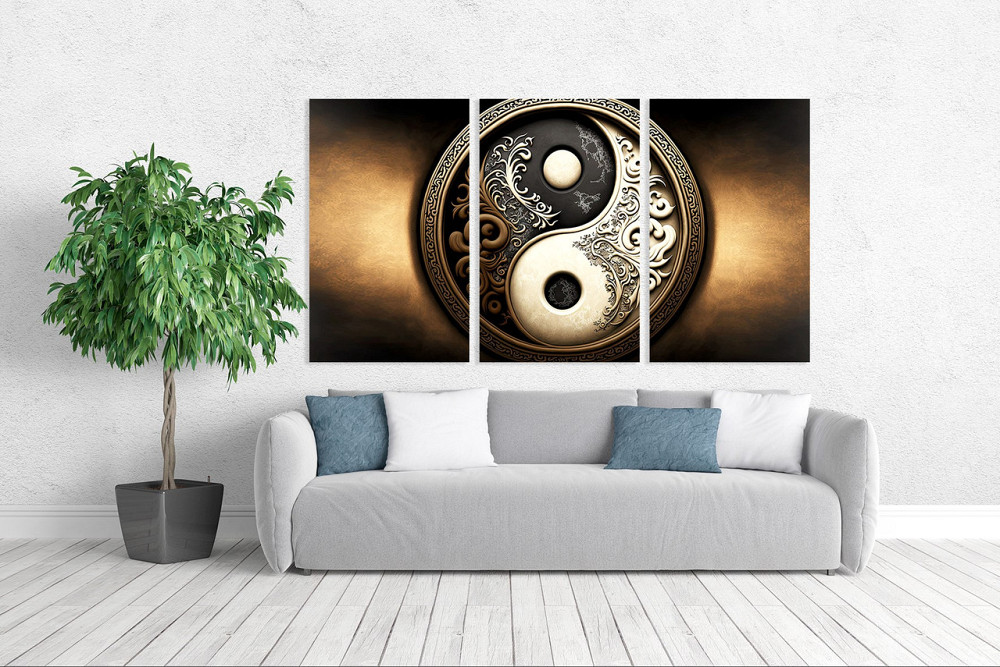 Модульная картина в гостиную / спальню  Інь-Янь   ART-102_3A 100х180 см Киев - изображение 2