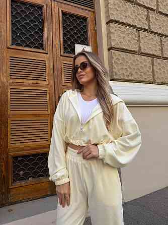 Женский стильный повседневный костюм двойка велюр (95% хлопка и полиэстера 5%). Одесса