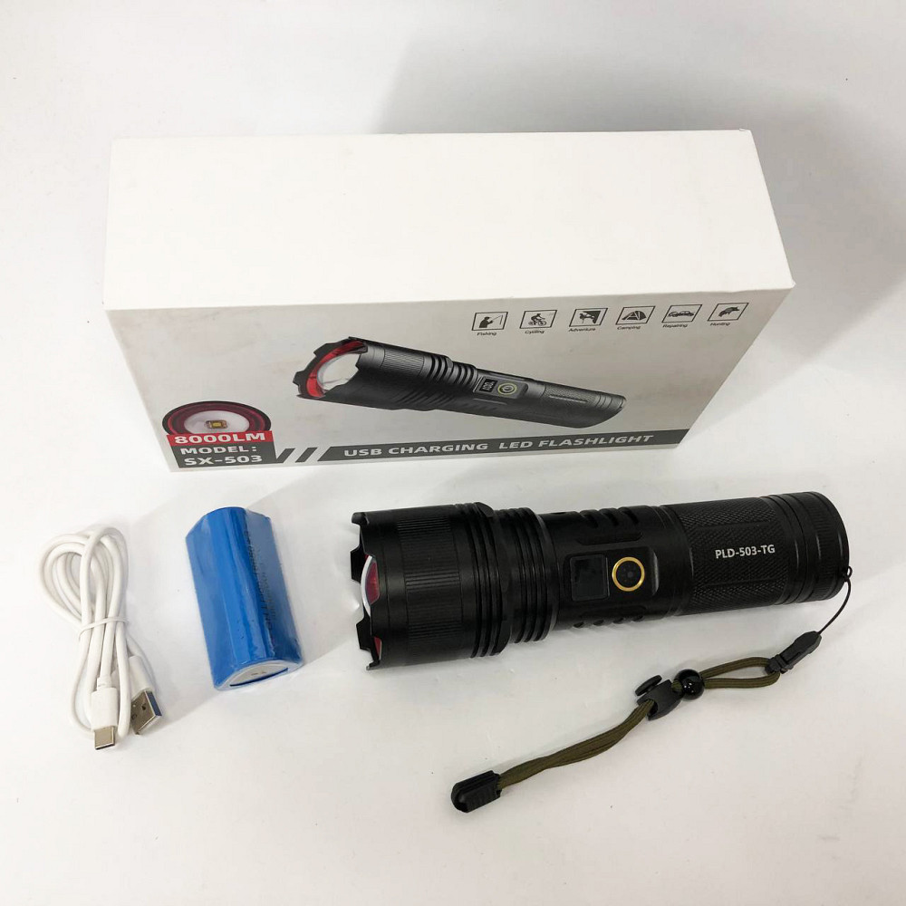 Пилозахищений ліхтар PLD-503-TG, Потужний світлодіодний кишеньковий ліхтарик, Ліхтарик police оригінал ZN-71 Львів - фото 8