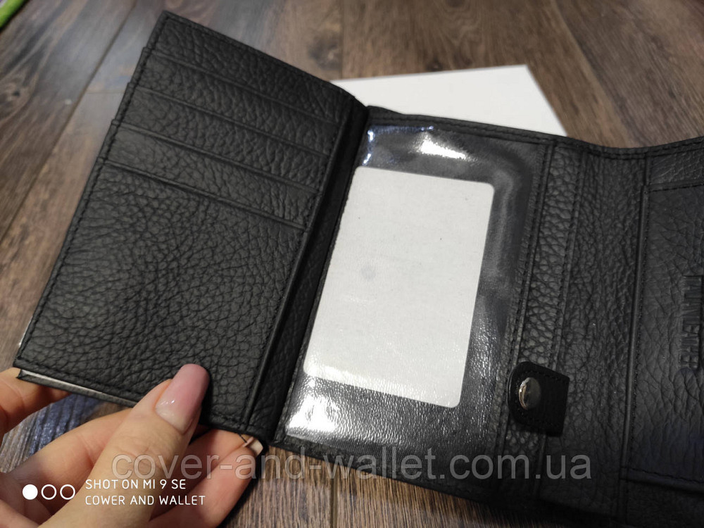 Мужское черное кожаное портмоне с отделением для документов ST Leather 101 Киев - изображение 5