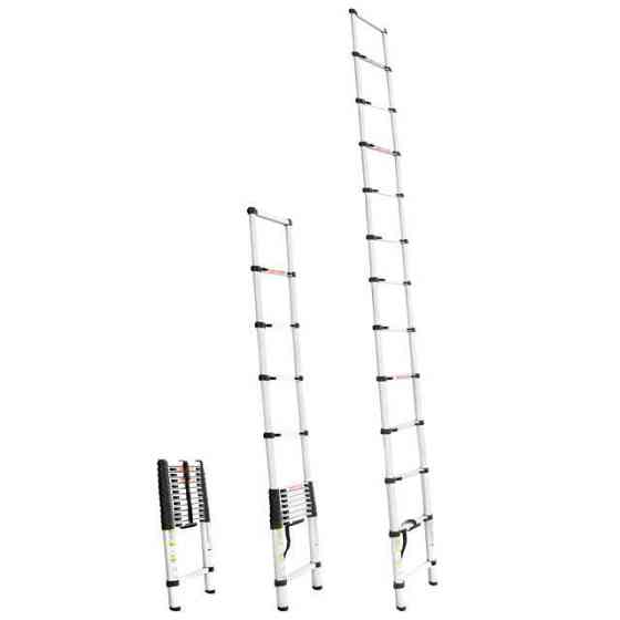 Драбина алюмінієва, телескопічна, 12 сход., 3,80 м, 150 кг INTERTOOL LT-3038 Київ