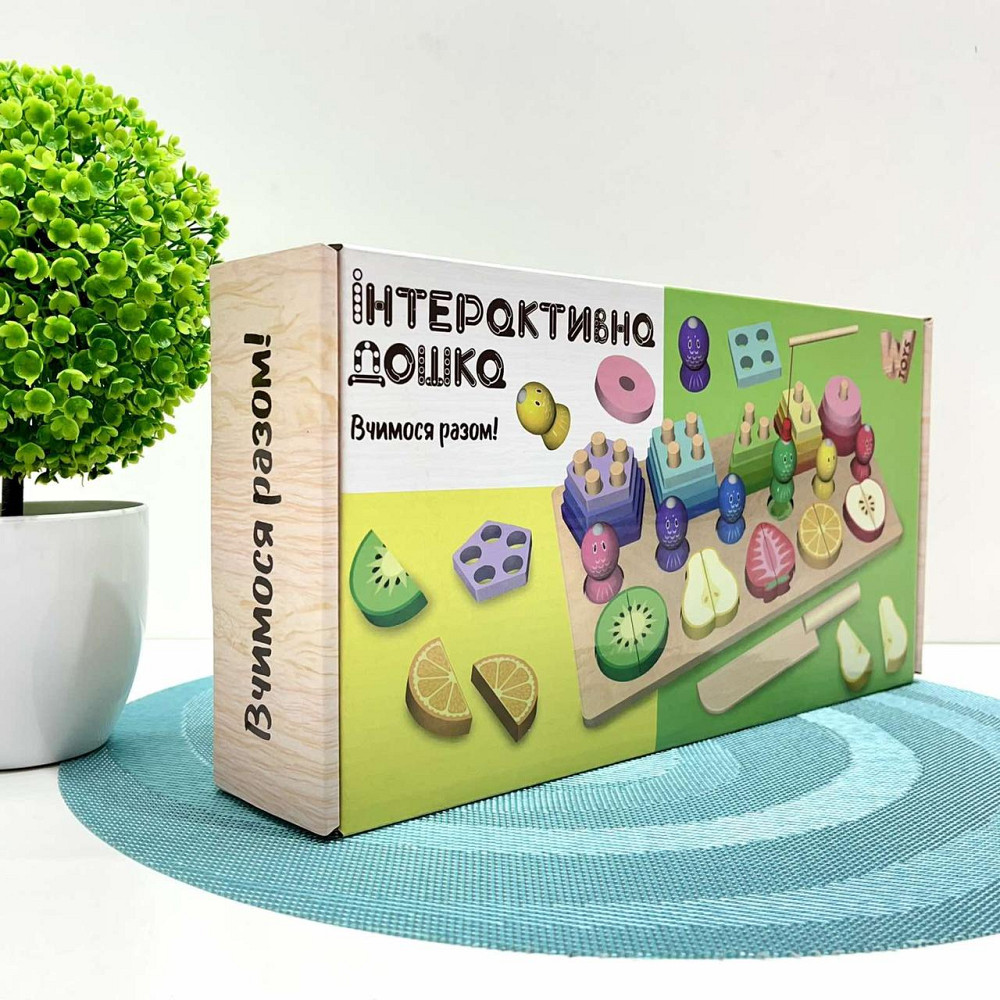 Дошка логічна WToys сортер геометричні фігури фрукти магнітна гра рибалка (68379) Чернігів - фото 3