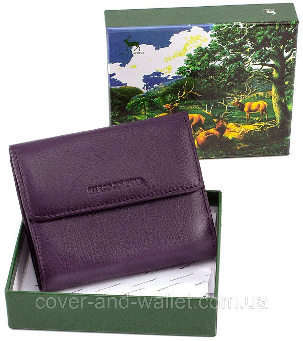 Маленький фіолетовий гаманець для жінок із натуральної шкіри Marco Coverna MC-2047 Київ - фото 2