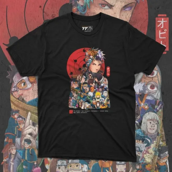 Футболка чоловіча з  принтом Наруто Обіто Манга Розмір 48 Anime0129 Дніпро