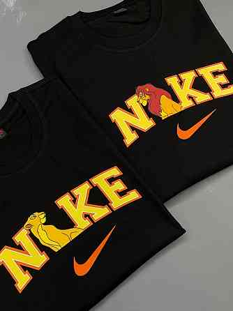Парні футболки оверсайз NIKE з принтом Лев і Левиця Хакі, XS, L Чернівці