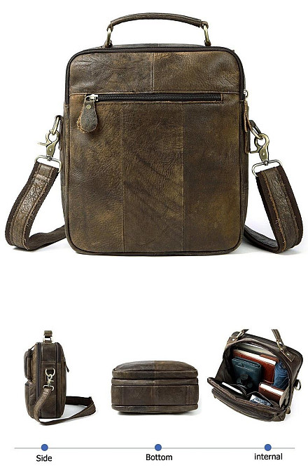 Cумка с эффектами старины мужская Vintage 14673 Рыжая Киев - изображение 1