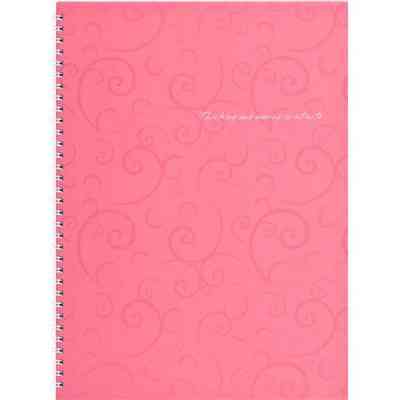 Блокнот Buromax spiral side, А4, 80sheets, Barocco, square, pink (BM.2446-610) Винница