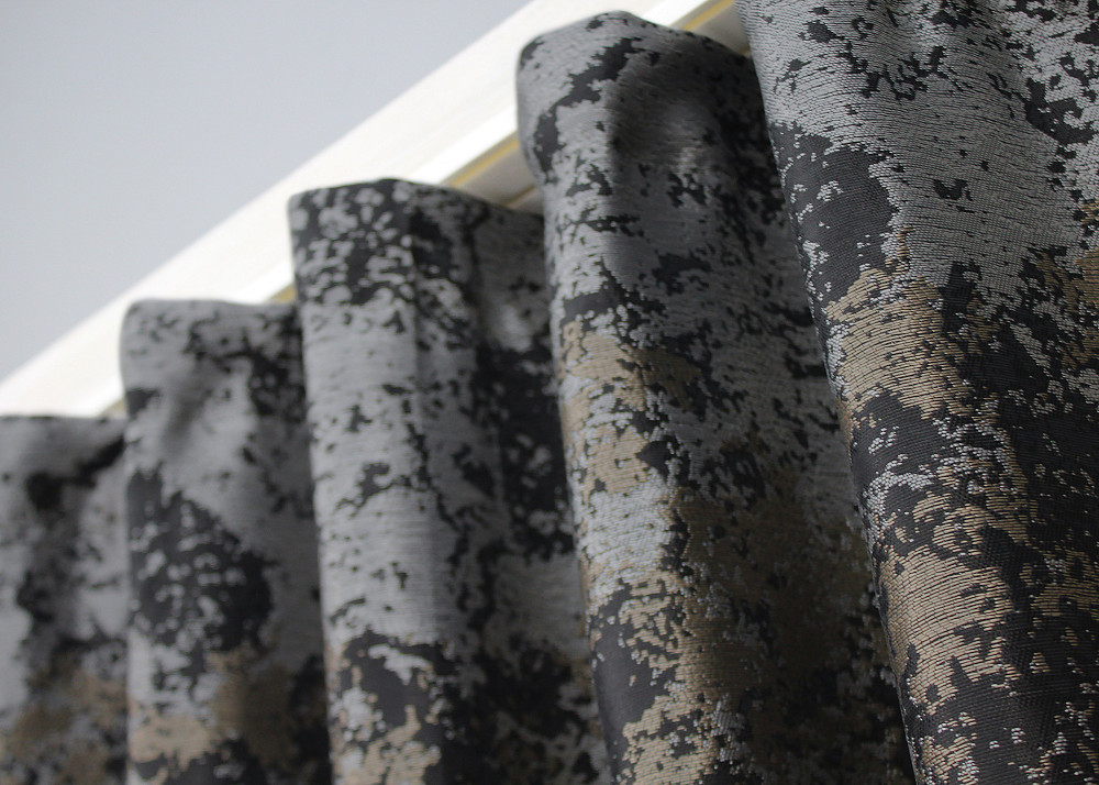 Комплект коротких штор VR-Textil Мармур Al-7 № 1461ш Сірий з чорним і какао 140х170 см 2 шт (35-0278) Київ - фото 8