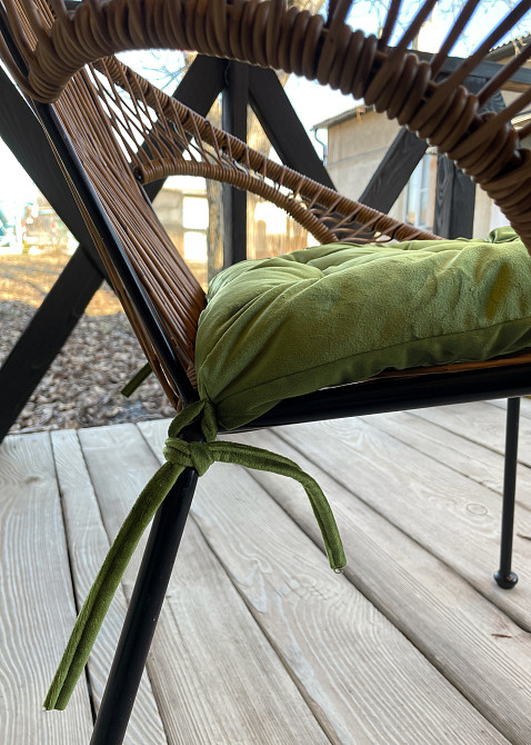 Подушка для стільців (40x40х5 см) Decorator Velour колір оливковий 84-119 Київ - фото 7