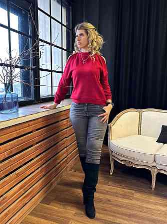 Жіноча ангорова кофта з розрізами "Girl" оптом | Батал | Розпродаж моделі Бордовий, 50-52 Київ