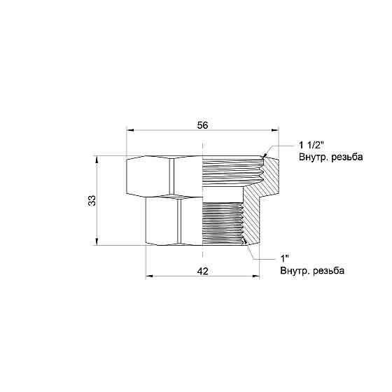 Перехідник плоский Icma 1" 1/2х1" ВВ No789 Київ