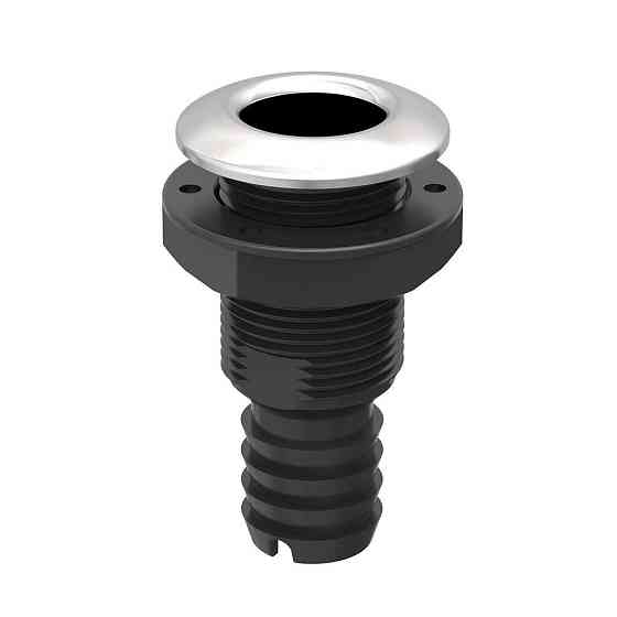 Штуцер зливний SEAFLO 5/8" (16 мм) з обратним клапаном — Нейлон + Нержавіюча сталь (SFTH3) Київ