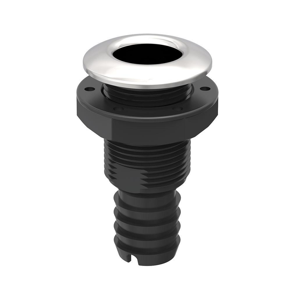 Штуцер зливний SEAFLO 5/8" (16 мм) з обратним клапаном — Нейлон + Нержавіюча сталь (SFTH3) Київ - фото 1