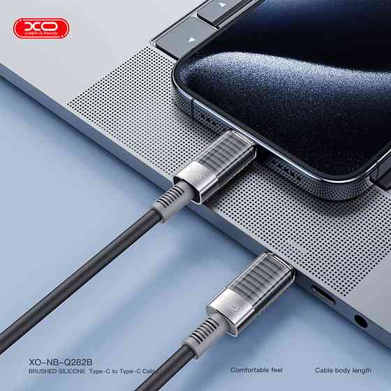 Кабель XO Brushed Silicone Type-C to Type-C 60W 1м чорний Львів