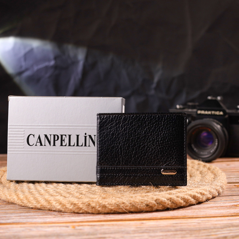 Практичный зажим из натуральной зернистой кожи CANPELLINI 21518 Черный Киев - изображение 10