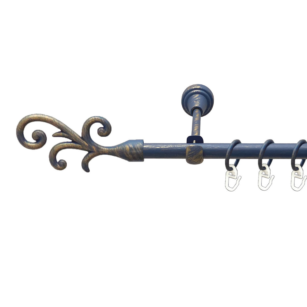 Карниз Orvit Фала металевий однорядний відкритий Блакить Золота 16 мм 240 см (00-00009164) Львів - фото 1