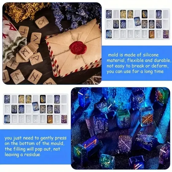 Силиконовая форма для рун – 24 символа, для эпоксидной смолы Киев