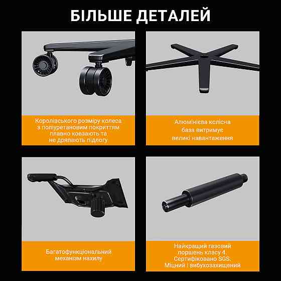 Крісло для геймерів Anda Seat Kaiser Frontier Size XL Black Fabric (AD12YXL-17-B-F-B02) ( 27637 ) Харків