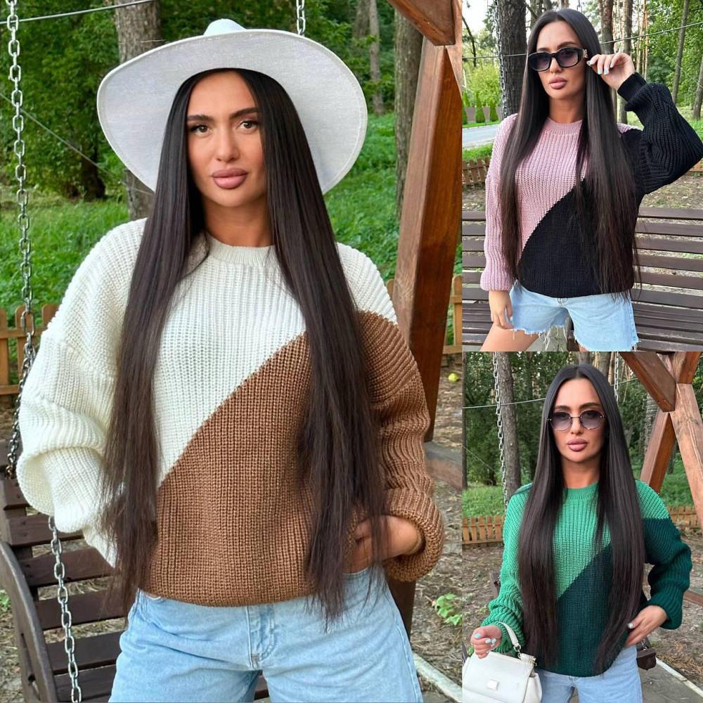 Жіночий модний светр двоколірний. 44-56р Київ - фото 2